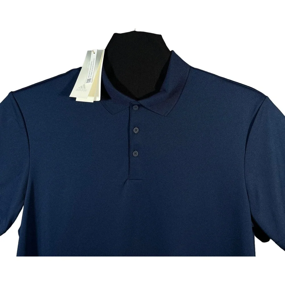 Adidas Men's Performance Golf Polo Shirt Size L Navy‎ Blue Regular Fit